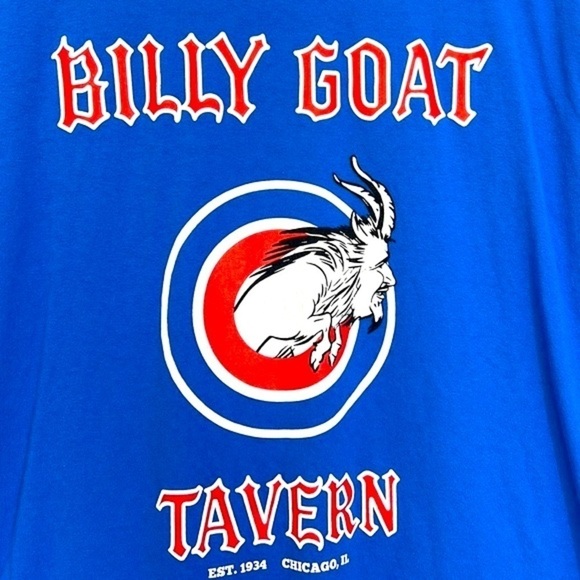 Port & Company - Billy Goat Tavern Chicago IL CHEEZBORGER! Blue T Shirt Size XL - Picture 5 of 8
